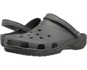 NEW MEN WOMEN CROCS CLASSIC SANDAL SLATE GREY ROOMY FIT RUBBER UPPER 10001-0DA