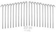 20 Pack Heavy Duty Galvanized Tent Stakes Metal Garden Edging Fence Hook