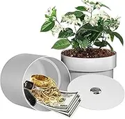 Iron Flower Pot Hidden Safe, Secret Safe Compartment Lock Box Hideaway Storage Money, Keys and Other Valuables, Waterproof, Corrosion (White)