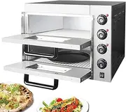 Pizza Oven Countertop with Time, Double-Deck Pizza Drawer Toaster Oven Countertop, Two-Layer Independent Temperature-Controlled Baking Sweet Potato Pizza Oven Bread Cake Chicken Legs
