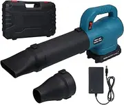 Jet Fan Blower 35000 RPM 21 V Snow Blower Leaf Blower Battery with 1500 mAh Battery, One Key Switch, 3 Extension Nozzle Accessories for Car Cleaning, House Dust, Snow Removal from The Body
