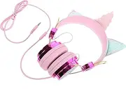 DOITOOL Unicorn Shape Headset with Microphone Volume Limit Durable Wired Headphones for Boys Compatible with Smartphones Tablets and Computers for School and Travel