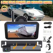Wireless 5" Monitor Solar License Plate Backup Camera Car Reverse Rear View AU