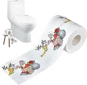 Inhis Merry Christmas Toilet Paper - 2/5 Rolls, Santa Holiday Toilet Paper, Fun Tissue Napkin Prank, Novelty Colored, Santa Printed Paper Towels Gift