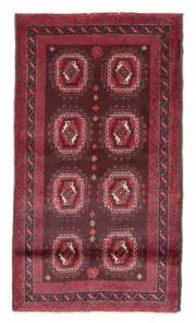 Vintage Hand-Knotted Area Rug 3'3" x 5'3" Traditional Wool Carpet