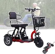GCLCPAEN Folding Electric Tricycle,Leisure Travel For The Elderly,300w 8ah/10ah/12an/20ah,Climbing 15°,18km/H,30km Endurance,10 Inch Tire,Front Fork Shock Absorber,Convenient Travel,20AH