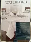 Waterford Home Oblong Jacquard Tablecloth Nappe 70" x 104" White/Gold Metallic