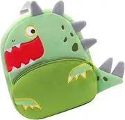 [Cretvestsar] Toddlers Dinosaur Backpack, Fuzzy Green Dinosaur Backpack, Kindergarten Backpack, Soft Plush Material, Adorable Green Mouth Design, Adjustable Straps Dinosaur Backpack Perfect Size for 2-4 Year Olds,