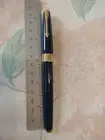 Parker 17 Blue Cap &Barrel 14k Gold Medium Nib Fountain pen New