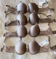 Chantelle Ultra Comfort Bra Hazelnut US 32 D New Lot Of 4 Smoothing Bras