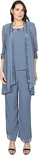 Le Bos Women's Pleated Charmeuse Pant Set