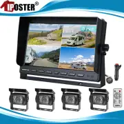 9" Quad Monitor 12V/24V Reversing CCD Camera For Truck Trailer Caravan 360 View