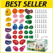 Create Your Own Multi-Color Rock Climbing Wall - 32 Holds with Hardware Included
