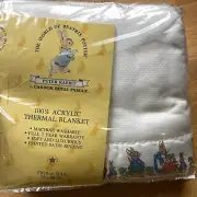 Cannon Royal Family Vintage Satin Trim Blanket Thermal Peter Rabbit Twin Full