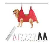 Cat and dog hammock Pet nail trimming Small and medium-sized cat and dog beauty hammock-red s