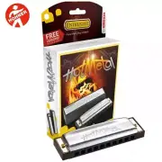 Hohner 572BX-A Hot Metal 10-Hole Diatonic Harmonica Key of A w/Online Lessons