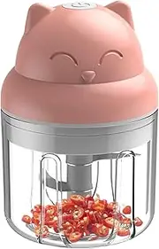 Electric Garlic Mincer - Mincer Garlic Crusher 300ml Storage Container | Portable Small Food Processor with Stainless Steel Cutter Garlic Grinder Masher, Onion Chopper, Rechargeable