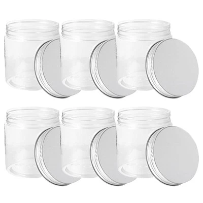 6 Pcs Mason Jars Plastic Bottle Baby Wide Mouth Lids Yogurt with