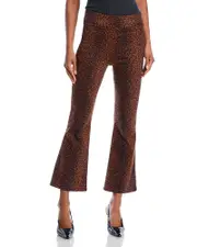 Frame Jetset High Rise Cropped Mini Bootcut Jeans in Leopard