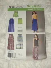 SIMPLICITY MISSES PULL ON PANTS SHORTS OR SKIRTS PATTERN 1663 SIZE 4-12