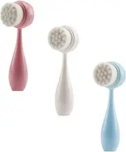 VICASKY 3pcs Facial Cleansing Brush for Deep Pore Cleaning Gentle Exfoliation Ergonomic Design Face Washing Cleaner