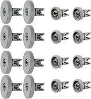 Sparesbarn Universal Basket Wheels for Many Dishwashers, 8 Pack Lower Upper Basket Rollers Castors (Lower+Upper)