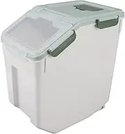 Airtight Rice Container Large Thickened PP Material Exquisite Design, Mint Green Rice Storage Container with Easy Open and Close Lid (15kg / 33.1lb)