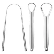 3 PCS Metal Tongue Scraper, Tongue Scrapers for Adults, Stainless Steel Tounge S