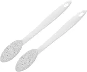 Vaguelly 2Pcs Long Handle Callus Remover Tool Portable Pumice Foot File for Gentle Exfoliation Dead Skin Removal for All Skin