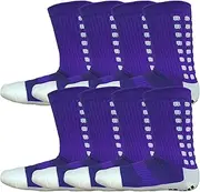 [KEESOX] 4 Pairs Anti Slip Soccer Socks / Non Slipping Basketball Socks / Sport Athletic Grip Socks