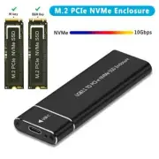 M.2 NVMe SSD Enclosure Adapter Aluminum Case USB C 3.1 Gen2 10Gbps To NVMe PCIe