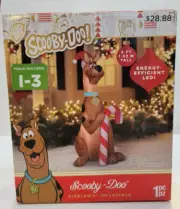 RARE NEW 5' Airblown Inflatable Scooby Doo Santa w/Candy Cane Christmas By Gemmy