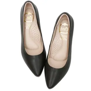 Ann’S優雅韻味-頂級小羊皮夾心電鍍銀跟尖頭鞋8.5cm-黑