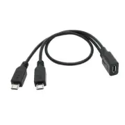 Micro USB Female to Micro USB Male Y Splitter Cord Joints Resistance to Plug