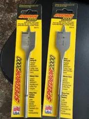 2 Pack Irwin 1" x 6" Long Spade Paddle Flat Drill Bit Speedbor Impact 88816