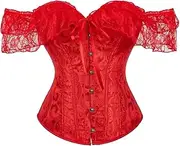 [Generic] Sexy Lace Corset Tops Black Clothing Waist Slimming Overbust Corsage White Wedding Party Outfits Off Shoulder Bodice
