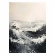 Black & White Waves Canvas Print