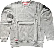 [Hard Yakka] Men's Foundations Brushed Fleece Crew Neck Jumper, Grey Marl, Medium