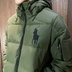 美國百分百【全新真品】Ralph Lauren 羽絨外套 連帽 男款 RL 大馬 Polo 夾克 寶藍/軍綠 J873