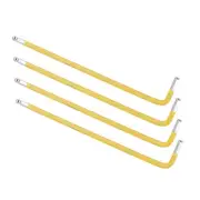 4pcs L-Handle Ball End Hex Key 4mm Metric L-Shape Wrench S2 Hand Tools, Yellow