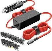 KFD 118W 100W 90W DC 12V-24V Power Adapter Universal Laptop Car Charger, 18W USB-C for Lenovo HP Dell Fujitsu Asus Acer Toshiba Samsung Sony LG Gateway IBM Dual Port Car Cigarette Lighter Cable Cord