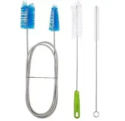 DanziX 3 Pcs Flexible Drain Brush, 67 Double Ended Stainless Steel Long Pipe Cleaners with 2 Pcs 10-inch Straw Cleaning Brush for Fish Tank,Hose/Glass Tube,Shower Sink Drain,Home Kitchen