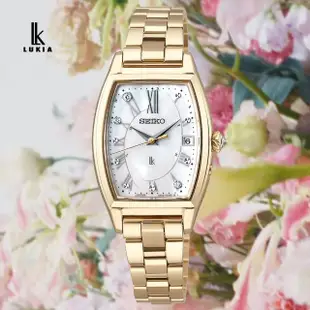 【SEIKO 精工】LUKIA日本花藝店聯名 太陽能電波對時鈦金屬淑女錶-金_SK028(SSQW074J/1B32-0BA0G 贈皮錶帶)