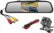 Leona Co Reverse Camera and HD Monitor Kit, 4.3" Car Vehicle Rearview Mirror Monitor for Car Reverse Camera Waterproof Car Rear View Camera Night Reversing