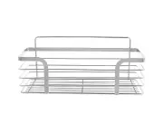 Punch-free Storage Rack with Non-marking Stickers for Bathroom (Silver)