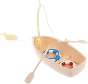 Yardwe Realistic Miniature Boat Micro Landscape Desktop Decor Toy Yacht Fish Tank Accessory