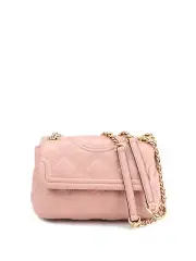 Tory Burch Fleming Soft Convertible Leather Shoulder Bag Pink Moon