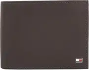 [Tommy Hilfiger] Men's Leather Bifold Eton Coin Wallet Brown