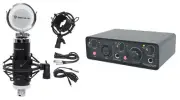 Rockville R-TRACK SOLO 24Bit 192Khz Recording USB C Audio Interface+Studio Mic