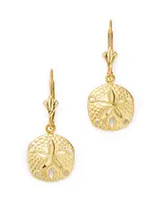 Bloomingdale's Fine Collection Sand Dollar Drop Earrings in 14K Yellow Gold